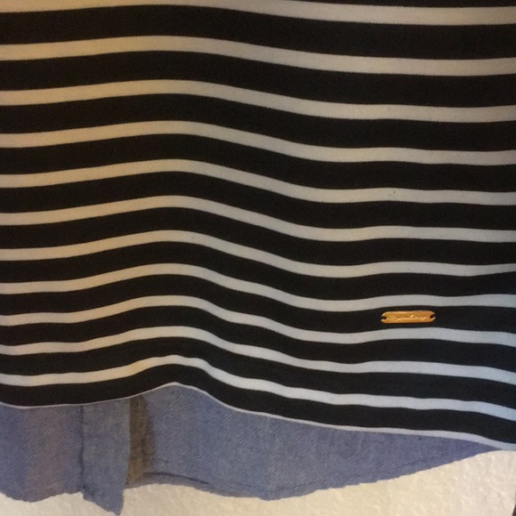 Jean shirt look under nautical top! - Picture 2 of 3